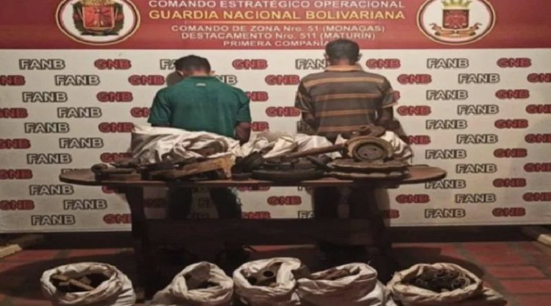 Capturan a dos ciudadanos con 400 kilos de chatarra en Monagas