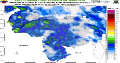 Inameh prevé para este martes abundante nubosidad con precipitaciones en distintas partes del país