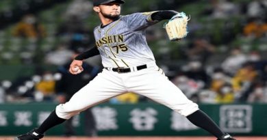 Robert Suárez anota su salvado número 40 de la temporada en Liga de Béisbol Nipona