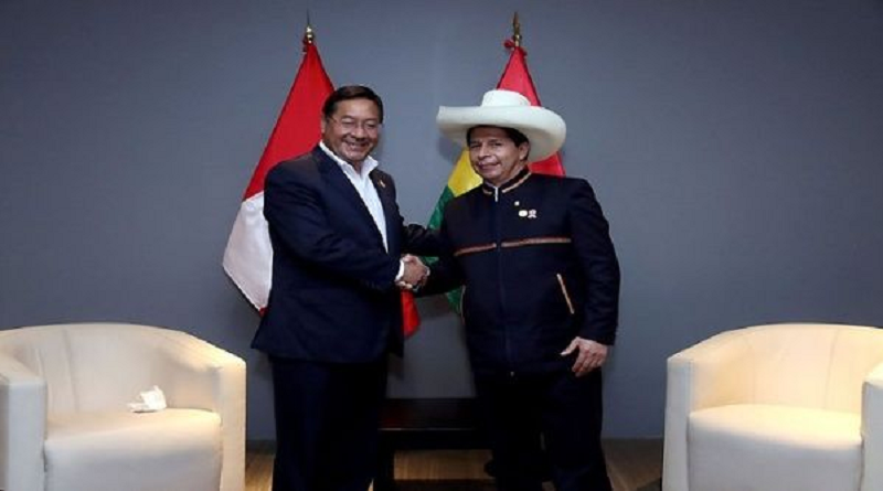 Presidentes Pedro Castillo y Luis Arce se reúnen por primera vez en La Paz para agenda de cooperación Perú-Bolivia