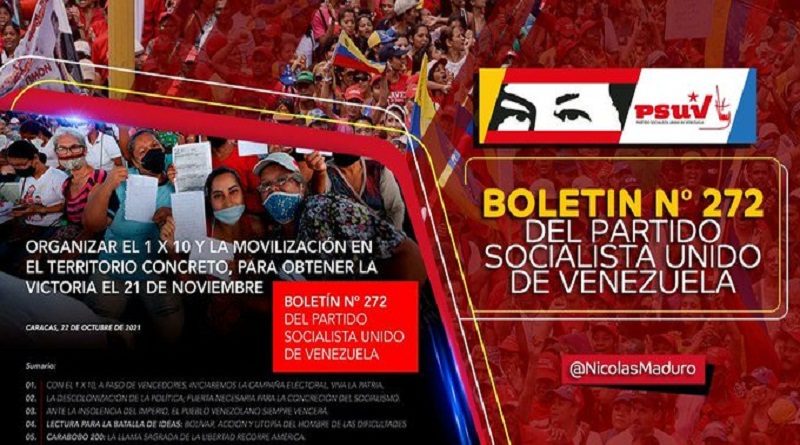 Edición 272 del boletín del PSUV destaca la organización de la militancia de la tolda roja para garantizar la victoria el 21 de noviembre