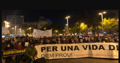 La manifestación fue convocada por decenas de sindicatos, asociaciones y entidades españolas. | Foto: @APE_Cat