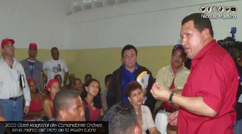 Hace 18 años el comandante Hugo Chávez lanzó la Misión Sucre con una clase magistral