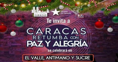 Anuncian agenda navideña en Caracas los días 18, 19 y 20 de diciembre