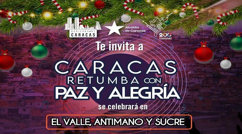 Anuncian agenda navideña en Caracas los días 18, 19 y 20 de diciembre