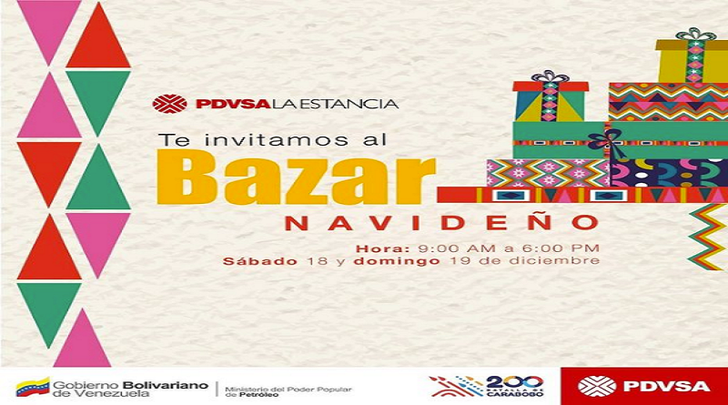 PDVSA La Estancia invita a asistir el Bazar Navideño