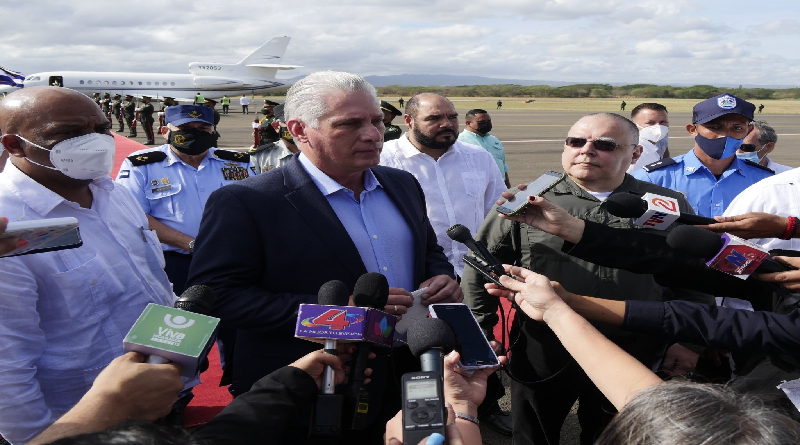Presidente Díaz Canel arriba a Nicaragua para asistir a acto de juramentación de Daniel Ortega