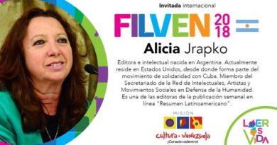 Venezuela lamenta el fallecimiento de la activista argentina Alicia Jrapko