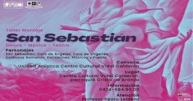 Inicia convocatoria para Taller Montaje “San Sebastián” en el Zulia