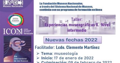 Sistema Nacional de Museos anuncia Taller de Experiencias Museográficas a partir del 17 Enero