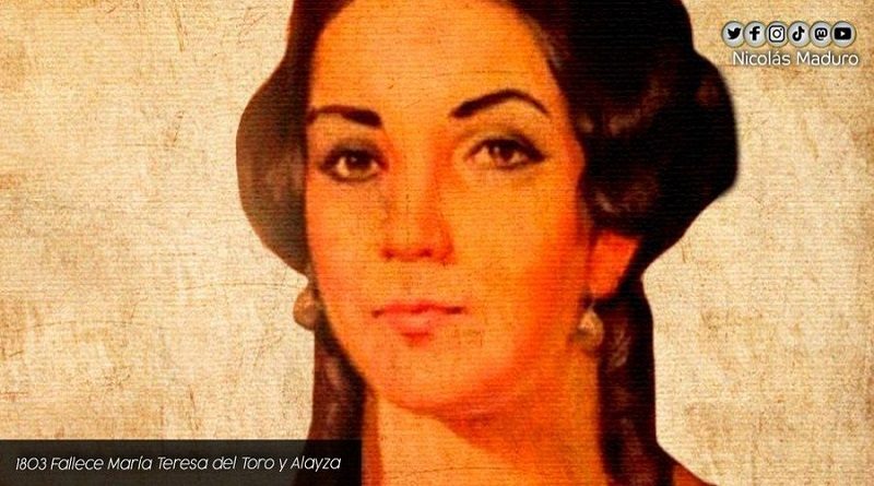 Venezuela conmemora los 219 años de la partida física de María Teresa del Toro y Alayza esposa de El Libertador