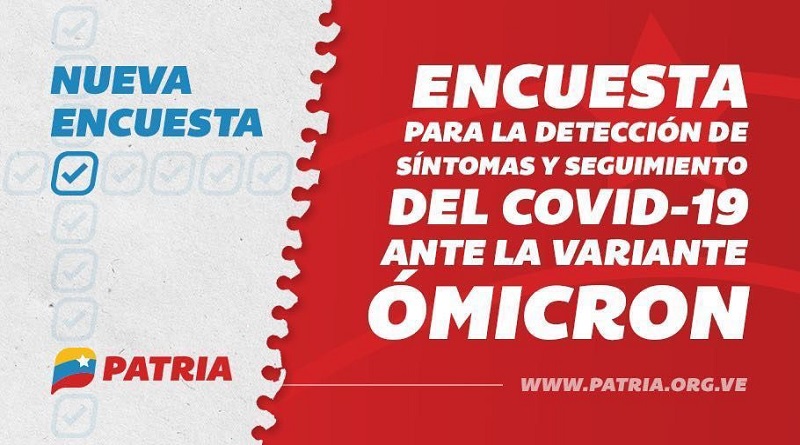 Presidente Maduro invita a contestar encuesta sobre la variante ómicron en el Sistema Patria