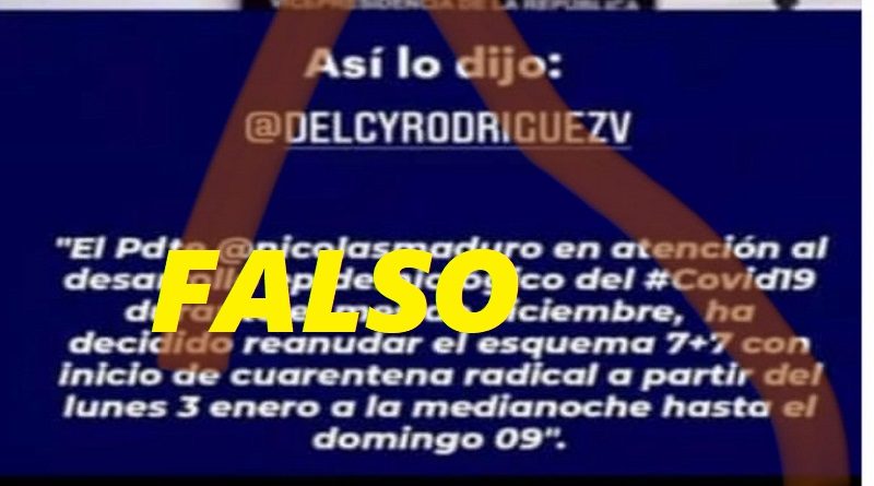 Ministro de Información desmiente fake news sobre supuesto inicio de la semana radical