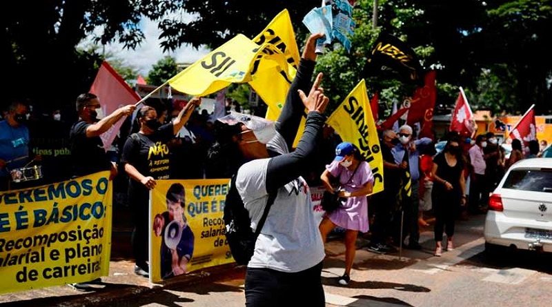 Trabajadores marchan por mejoras salariales en Brasil