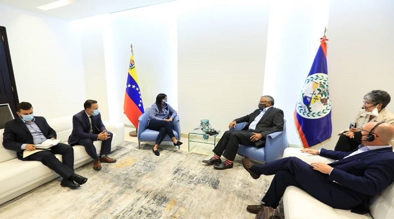 Vicepresidenta Delcy Rodríguez sostiene encuentro con canciller de Belice en Caracas