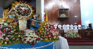 Celebraron eucaristía a la Virgen de la Encarnación en Miranda