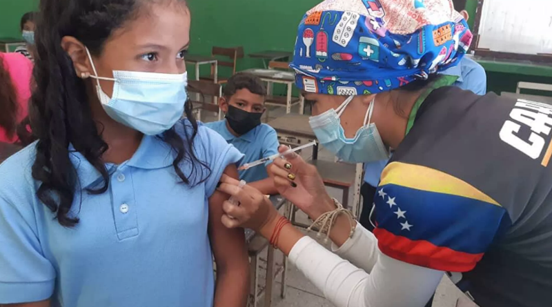 Sesenta por ciento de niñas y niños de Venezuela ya están vacunados contra la COVID-19