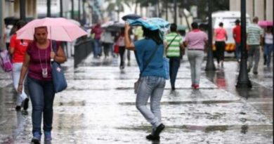 Inameh prevé para este domingo lluvias o chubascos en gran parte del país