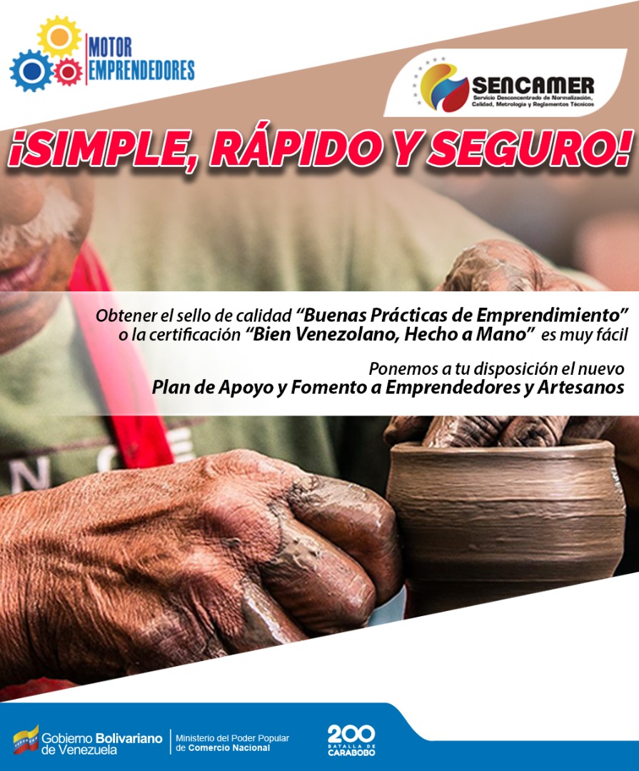 Sencamer trabaja en certificación de calidad dentro del Plan de Reimpulso del Comercio Nacional