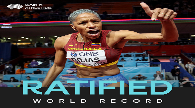 World Athletics certifica récord mundial de 15,74m de Yulimar Rojas