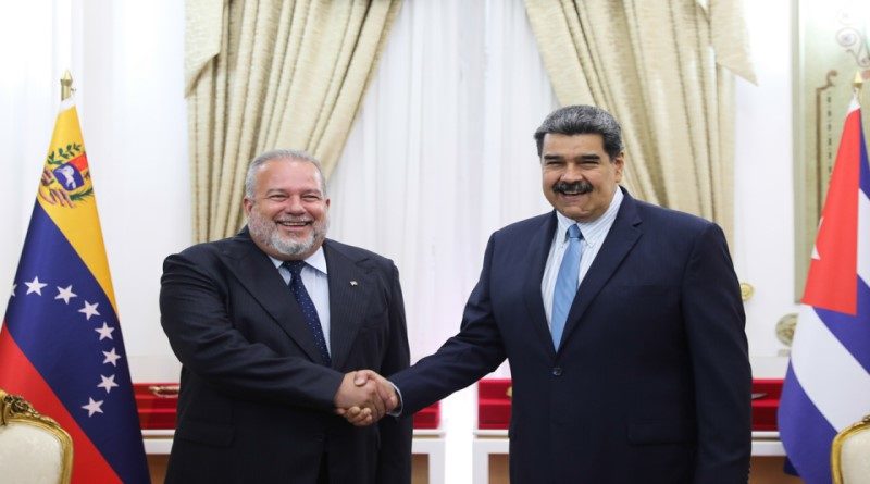 Presidente Maduro recibe en Miraflores al primer ministro de Cuba Manuel Marrero