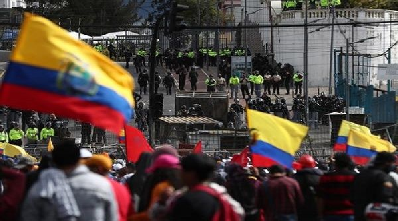 Realizan marchan en Ecuador previo a la reanudación del diálogo