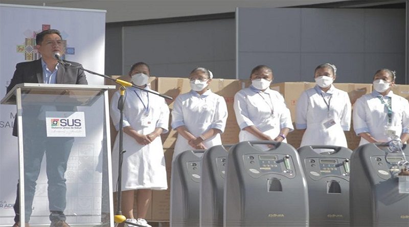 20 sistemas generadores de alto flujo y tres mil 345 mascarillas