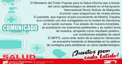 COMUNICADO: MinSalud detecta primer caso de "viruela símica" procedente de España