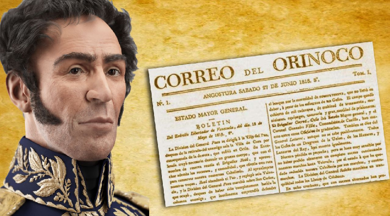 Venezuela celebra 204 años del 1er número del Correo del Orinoco