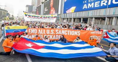 Protesta frente a la Cumbre de las Américas Foto: @peoplessummit22