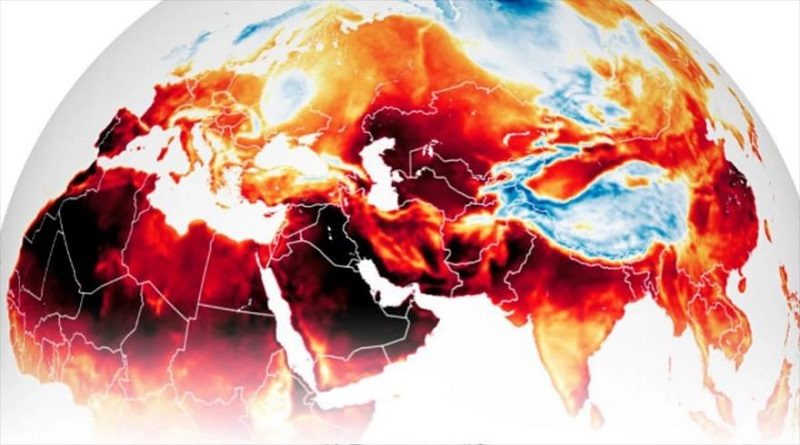 NASA publica mapa de lugares más calurosos en el mundo
