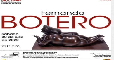 Exposición Fernando Botero será inaugurada en Museo de Arte Contemporáneo