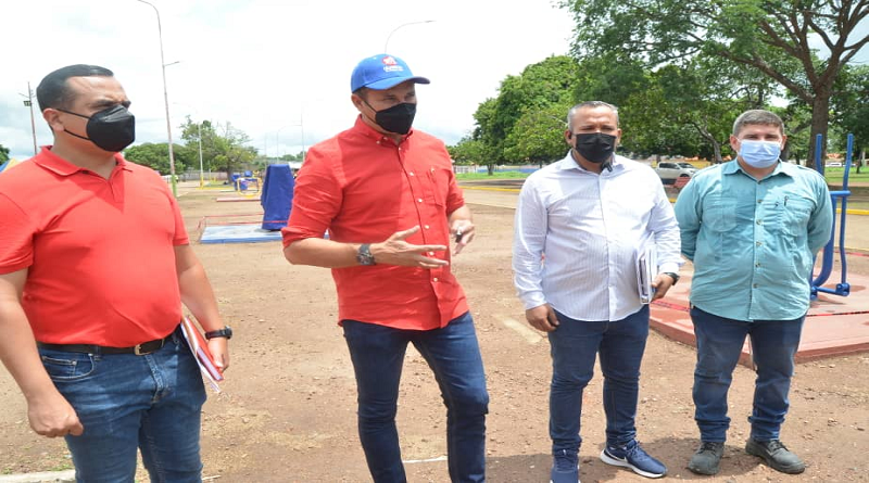 Inspeccionan trabajos de rehabilitación del Parque Rómulo Gallegos en Guárico