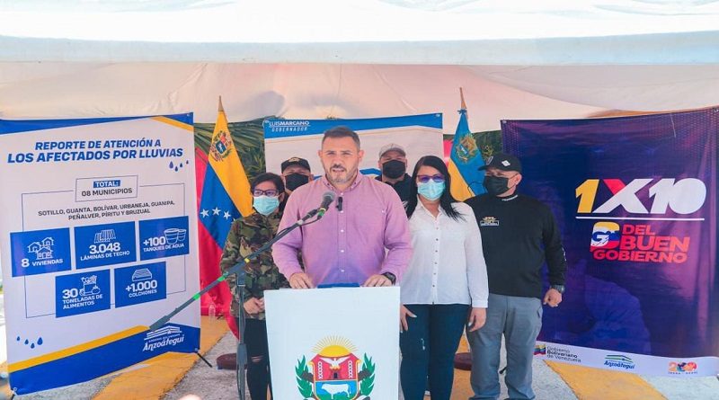 Afectados por lluvias en Guanta fueron atendidos por la gobernación de Anzoátegui