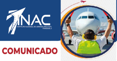 Inac anuncia restricciones en vuelos desde y hacia Venezuela por Pandemia