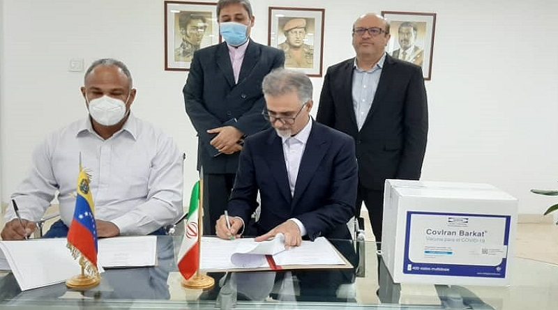 Irán entrega a Venezuela primer lote de 100 mil vacunas Coviran Barakat