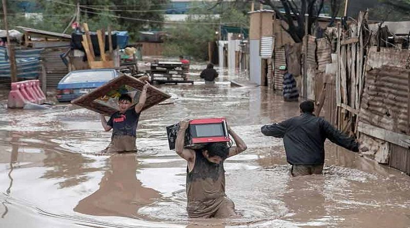 Aíslan a mil 800 personas en Chile debido a las fuertes tormentas