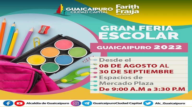 Los Teques ofrecerá Feria Escolar del 8 de agosto al 30 de septiembre