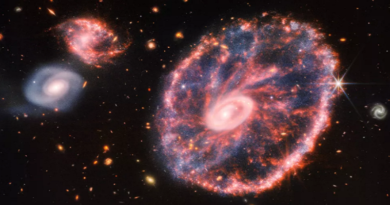 Galaxia Rueda de Carreta es captada por el telescopio James Webb