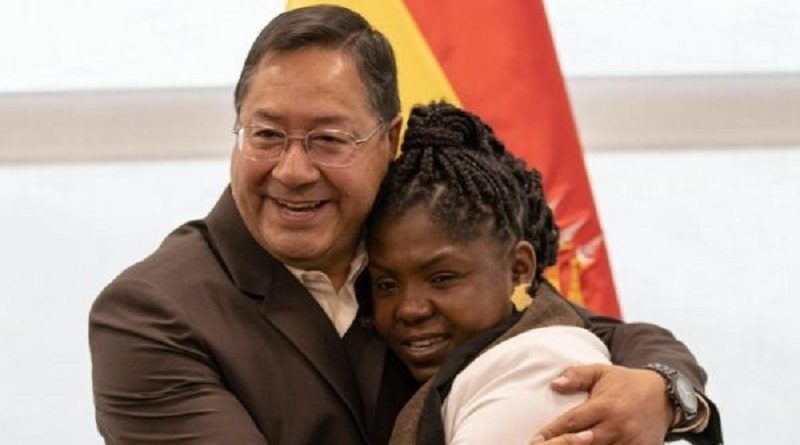 Luis Arce al comentar el encuentro con la vicepresidente electa colombiana dijo “Abrazamos con mucho cariño a nuestra hermana, Francia Márquez”. | Foto: Twitter @luchoxbolivia
