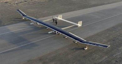 hina prueba su primer dron propulsado con energía solar