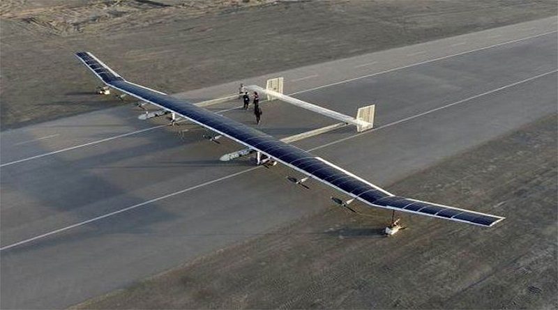 hina prueba su primer dron propulsado con energía solar