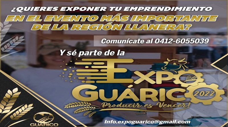 Expo Guárico 2022 exhibirá siete áreas de producción
