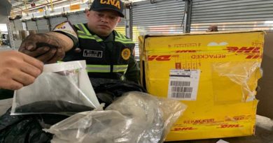 Incautan 107,710 Kg de cocaína impregnados en coque de petróleo