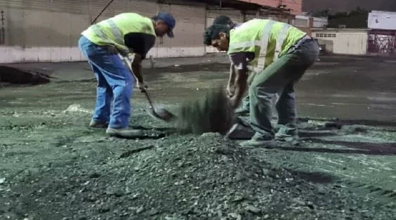 Inician trabajos de asfaltado en Mercado Mayorista Coche