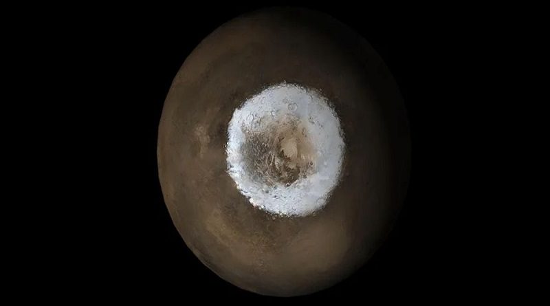 Evidencias arrojan existencia de agua líquida bajo el hielo en el polo sur de Marte