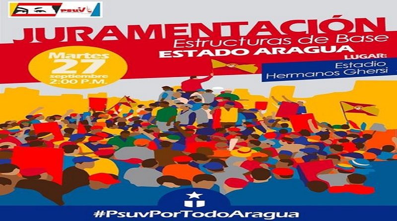 Juramentarán este martes nuevas estructuras de Base del PSUV en Aragua