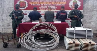 Capturados integrantes del GEDO "Los Bachacos" por hurto de material estratégico