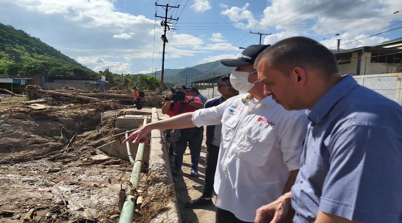 Vicepresidente Tareck El Aissami inspecciona zona industrial afectada en Las Tejerías