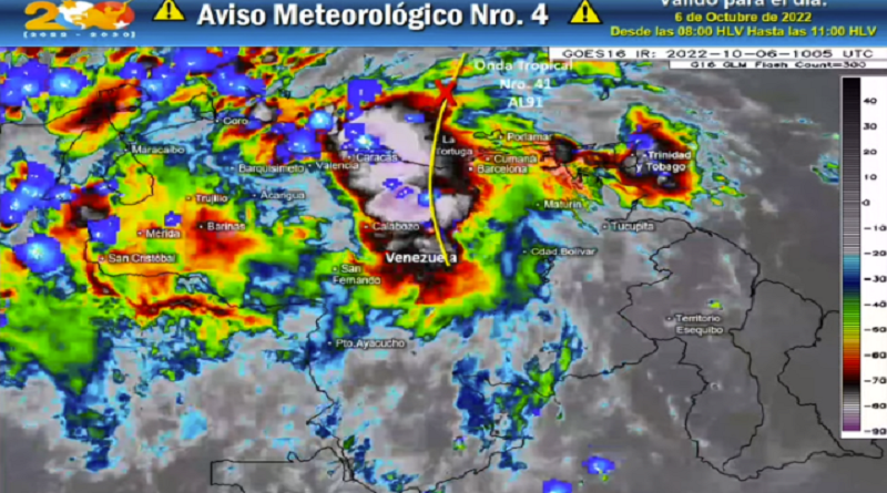 Paso de onda tropical nº 41 genera fuertes precipitaciones en el país